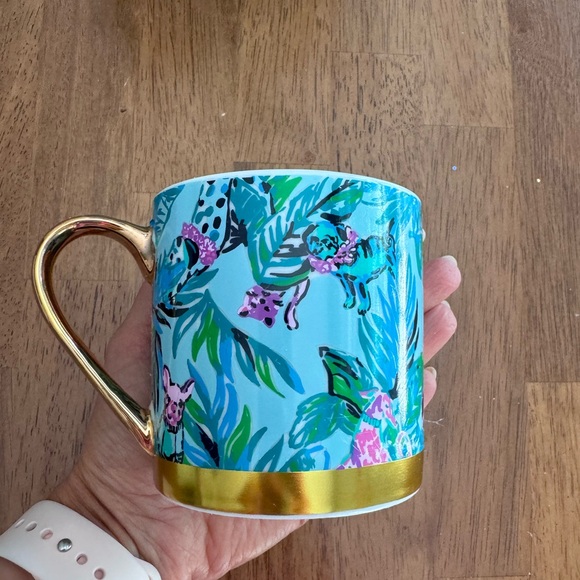NWT Lilly Pulitzer Mug Seasalt Blue Barking Up The Palm - Picture 12 of 16